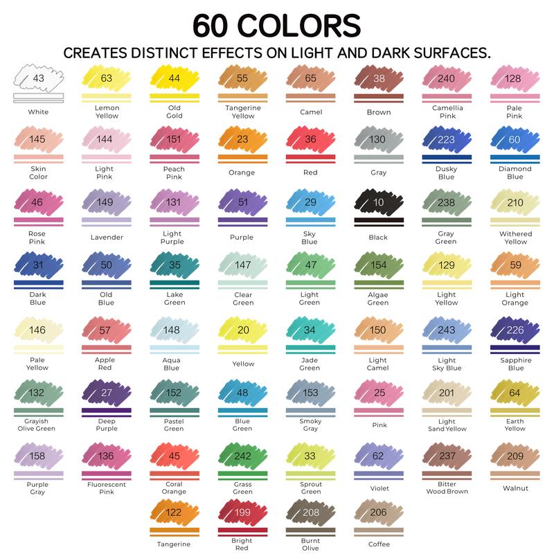 Brush Tip Acrylic Paint Markers Set (24/36/60 Pack)
