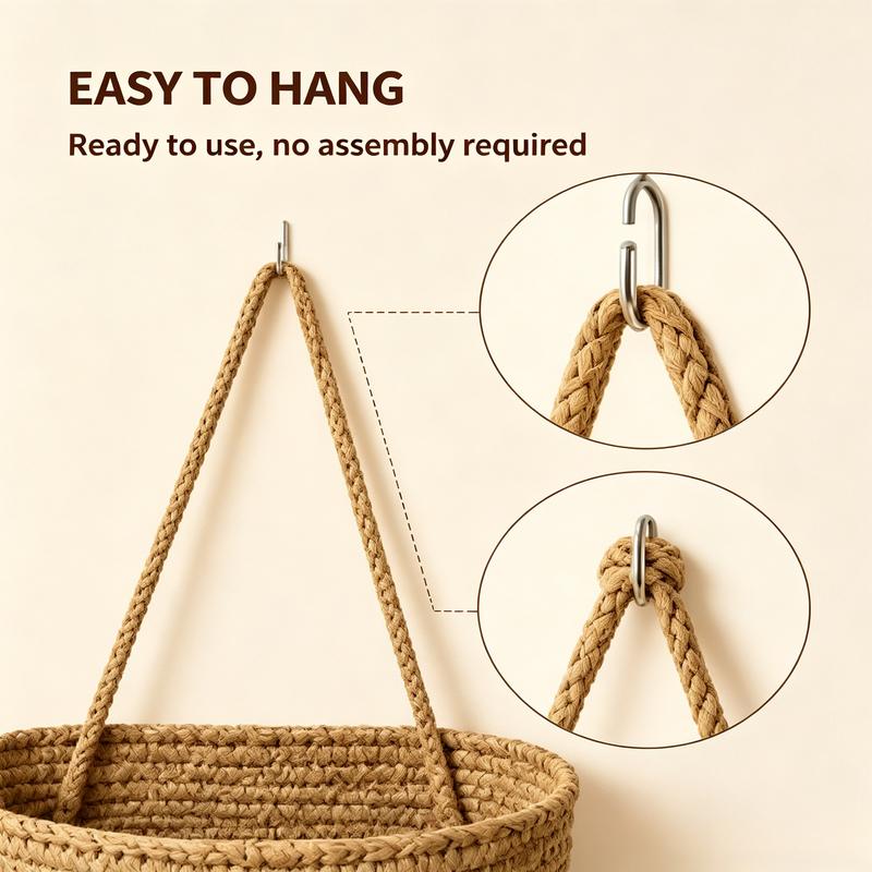 Woven cotton 3-Tier Over the Door Basket