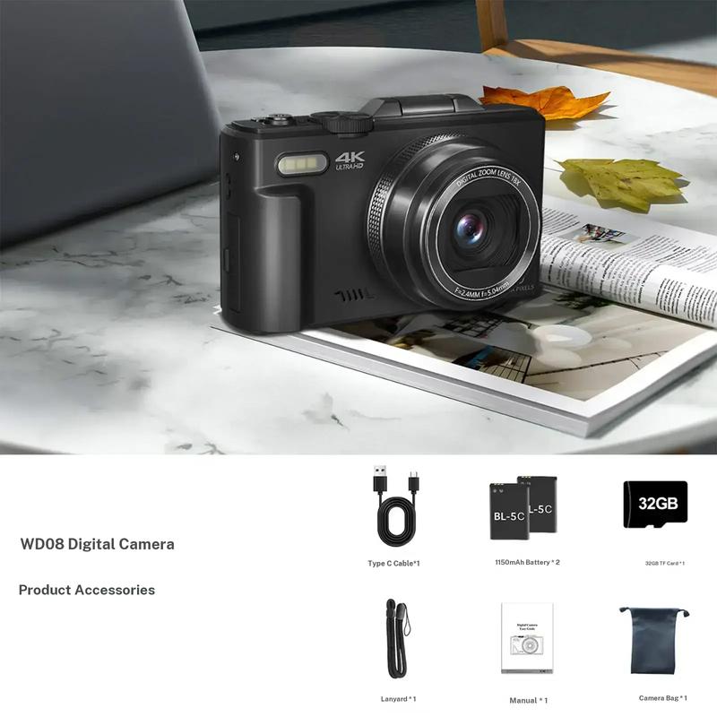 WiFi Vlogging Camera with Flip Display