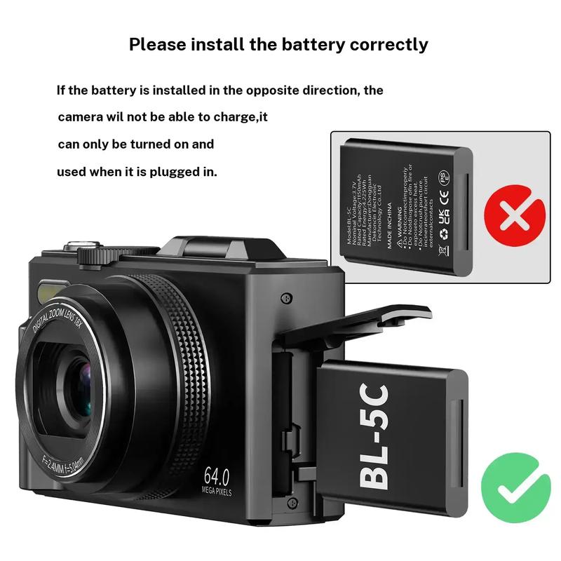 WiFi Vlogging Camera with Flip Display