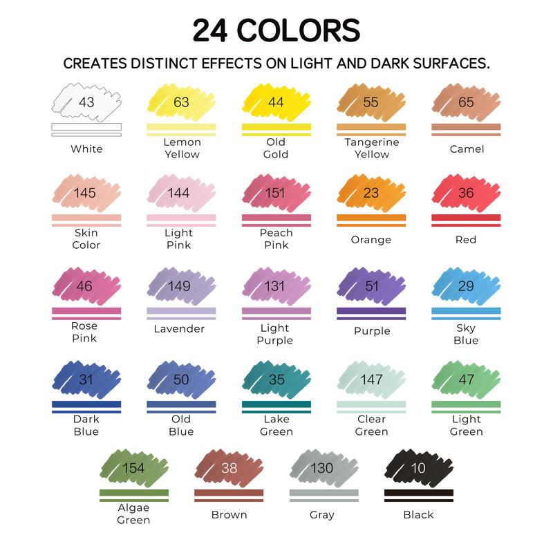 Brush Tip Acrylic Paint Markers Set (24/36/60 Pack)