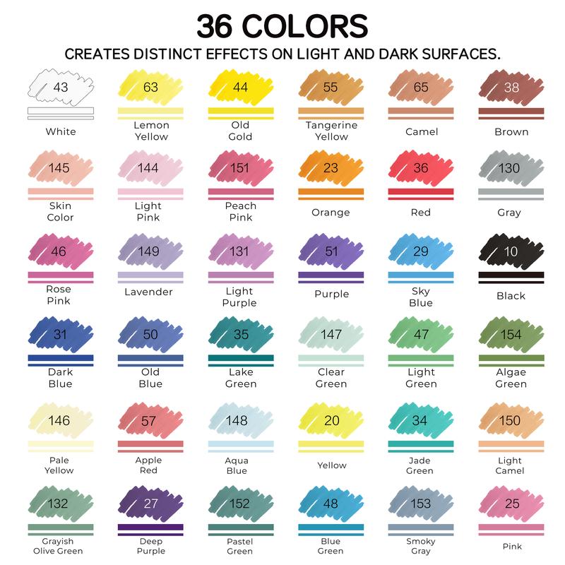 Brush Tip Acrylic Paint Markers Set (24/36/60 Pack)