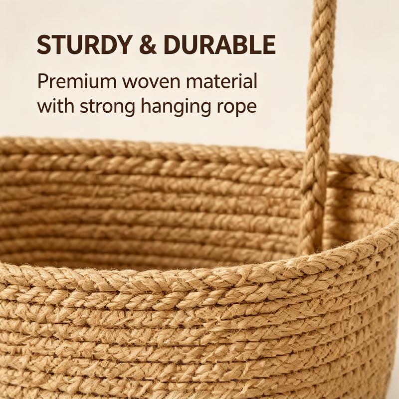 Woven cotton 3-Tier Over the Door Basket