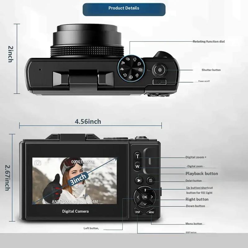 WiFi Vlogging Camera with Flip Display