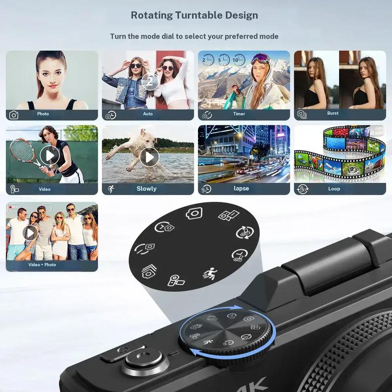 WiFi Vlogging Camera with Flip Display