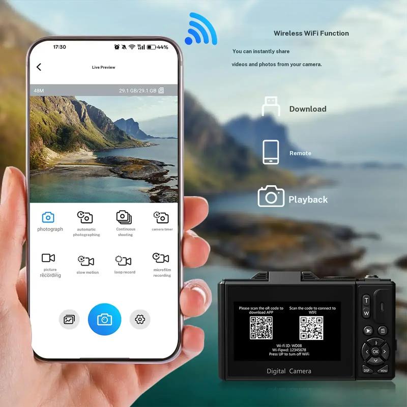 WiFi Vlogging Camera with Flip Display